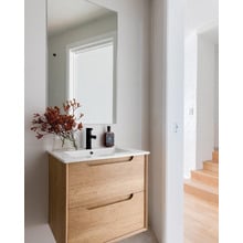 Byron 750mm Wall Hung Single Vanity with Ceramic Countertop
